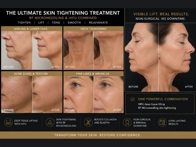 Results of combined treatment for the ultimate skin tightening treatment Woburn Sands